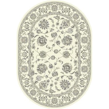 Dynamic Rugs Ancient Garden Oval Rug- Cream - 2 ft. 7 in. x 4 ft. 7 in. ANOV35573656666